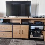 Meuble TV bois et noir